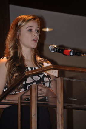 Case Nice, a graduate from The Woodlands High School, spoke about the impact of UIL on her life at the TILF banquet.